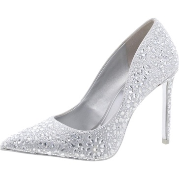 stessy womens satin rhinestone pumps