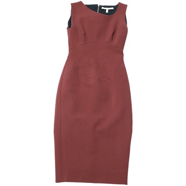 bodycon sleeveless dress in burgundy viscose