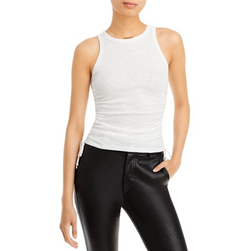womens side-tie ruched tank top