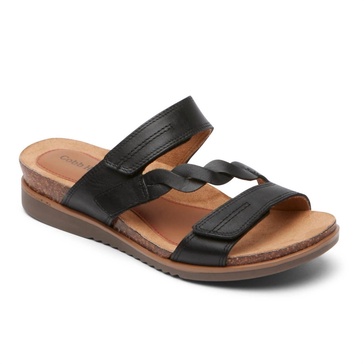 women's may adjustable cork slide in black