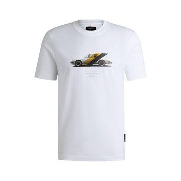 porsche x  mercerized-cotton t-shirt with collaborative branding