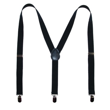 elastic solid navy clip-end suspenders