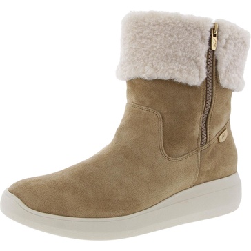 frizby womens faux fur lined faux suede shearling boots