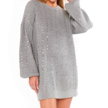social sweater dress in silver