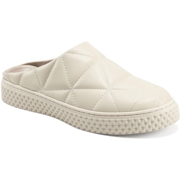 ella womens faux leather quilted mules