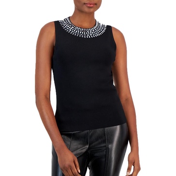 womens embellished viscose tank top