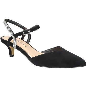 womens suede rhinestone slingback heels