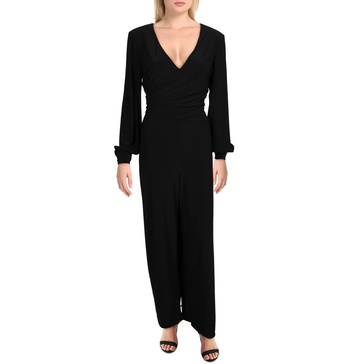 womens surplice pintuck jumpsuit
