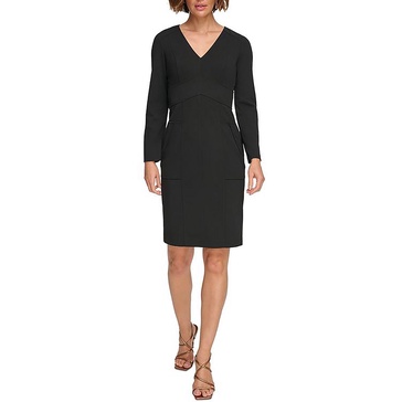 womens sheath v-neck sheath dress
