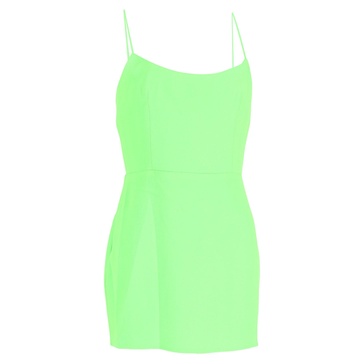cayde mini sleeveless dress in neon green polyester