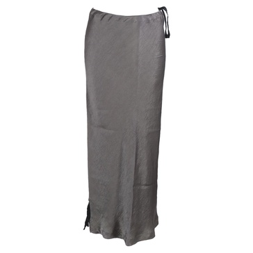 maxi skirt in grey silk