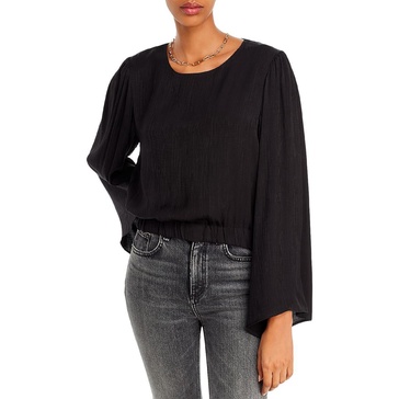 womens textured bell sleeve top