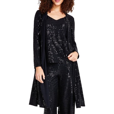 womens sequined duster sweater