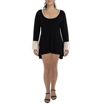 plus womens scoop neck bell sleeve blouse