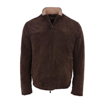 men's history bomber jacket in suede & cashmere