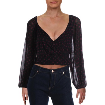 sweetie pie womens floral sheer wrap top