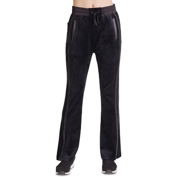 womens velour smocked straight leg pants