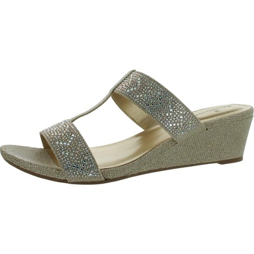i luv it 2 womens slip on wedges t-strap sandals