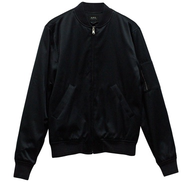 a.p.c ma-1 bomber jacket in navy blue cotton