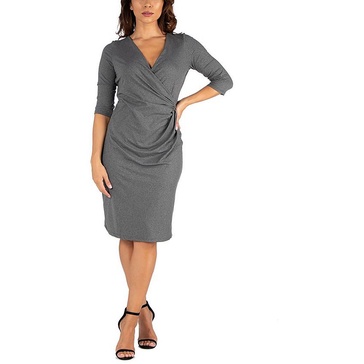 plus womens knit surplice shift dress