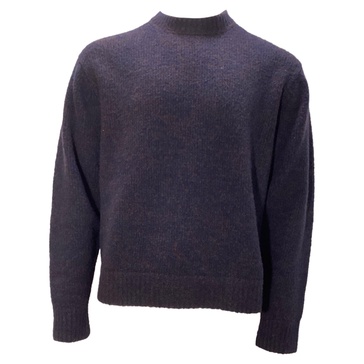 crewneck sweatshirt in navy blue wool