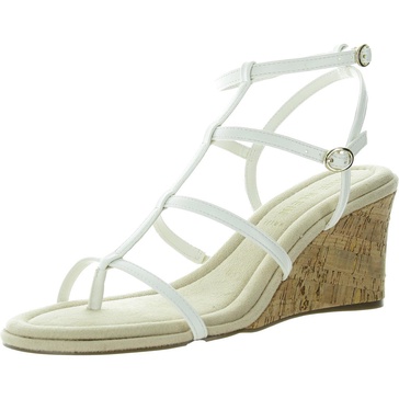 seville  womens cork faux leather wedge sandals