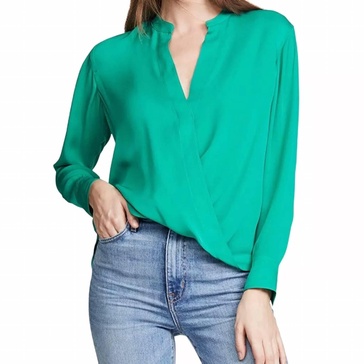 luca silk blouse in emerald
