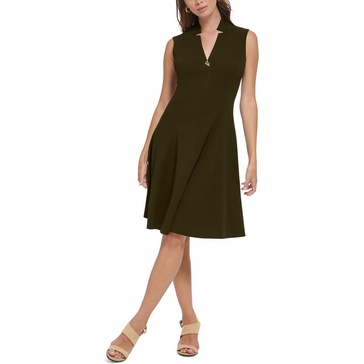 womens embellished short fit & flare dress