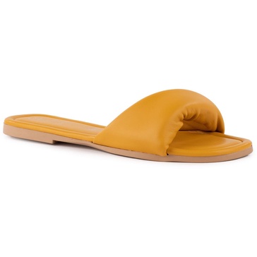 breath of fresh air womens criss-cross faux leather slide sandals