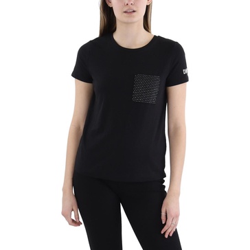 womens logo casual pullover top