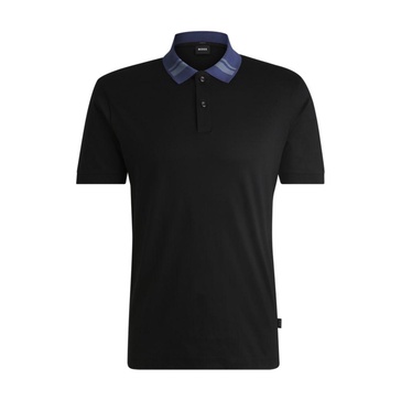 mercerized-cotton slim-fit polo shirt with collar stripes