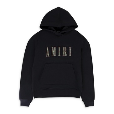 camo fill logo black hoodie