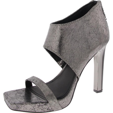 dava high womens leather metallic heels