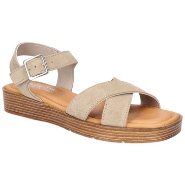 car-italy womens leather ankle strap wedge sandals