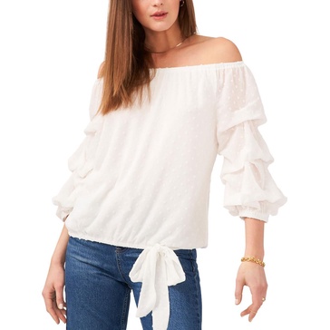 womens textured side tie off the shoulder