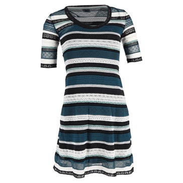 m  mini lace detail short sleeve dress in multicolor viscose