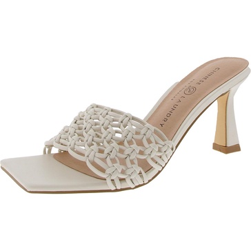 womens braided manmade slide
