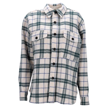 etoile faxon plaid button-down jacket in multicolor wool