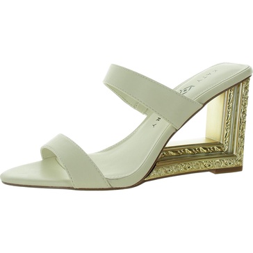the framing wedge two band womens memory foam faux leather wedge sandals