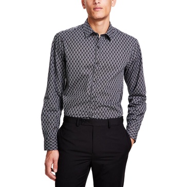 mens geometric cotton button-down shirt