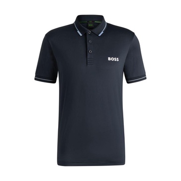 slim-fit polo shirt with contrast logos