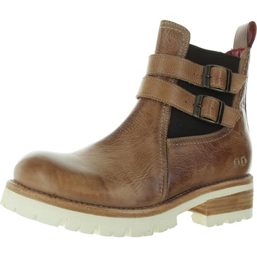 ginger womens leather slip on ankle boots