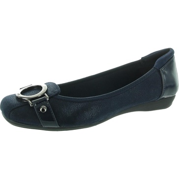 umeko 2 womens buckle shimmer ballet flats