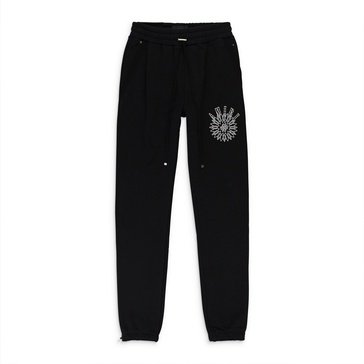 crystal stick poke black sweatpants