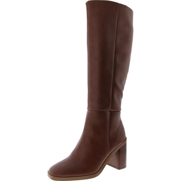flapper womens faux suede round toe knee-high boots