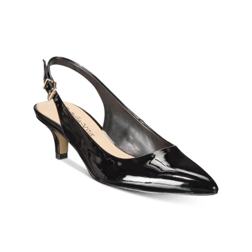 scarlett ii pumps women's black patent slingback kitten heel mkas239