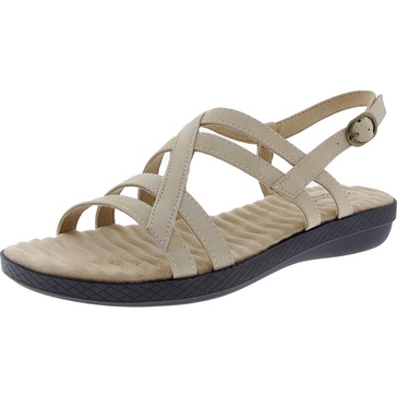 lobo womens comfort insole faux leather slingback sandals