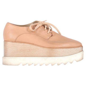 elyse lace-up platform shoes in nude leather
