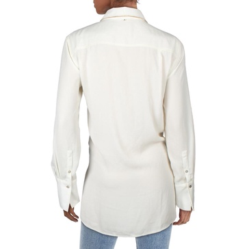 womens button downed gold chain lining blouse