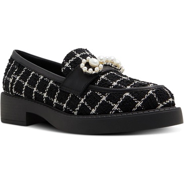 dinara womens pattern leather loafers